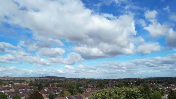 Bela Vista Aérea Nuvens Dramáticas Pela Manhã — Vídeo de Stock