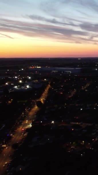 Drone View Cityscape Landscape England Gran Bretagna Tramonto — Video Stock