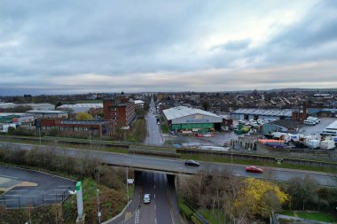 Günbatımında Hava Şehri Görünümü