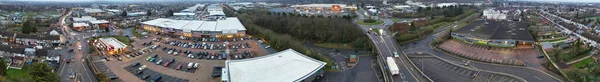 Panoráma Aerial City View Naplementekor — Stock Fotó