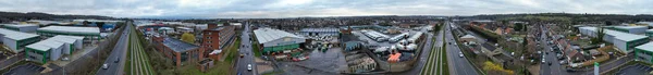 Panoráma Aerial City View Naplementekor — Stock Fotó