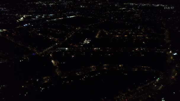 Вид Повітря Місто Вночі — стокове відео