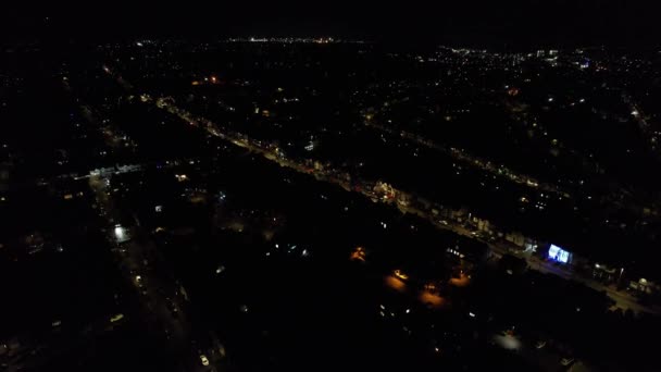 Vue Aérienne Ville Nuit — Video