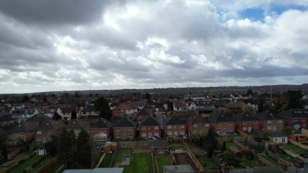 High Angle Drone Filmación Luton Ciudad Inglaterra — Vídeos de Stock