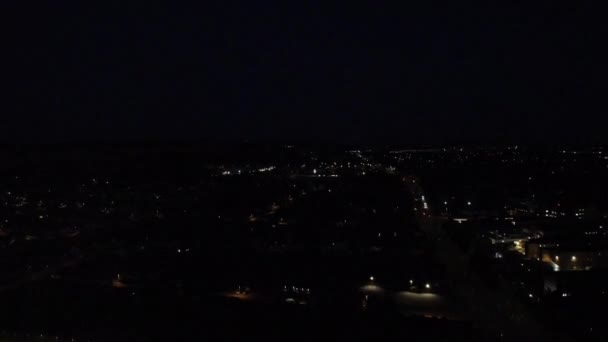 Schöne Luftnacht Über Britischer Stadt — Stockvideo