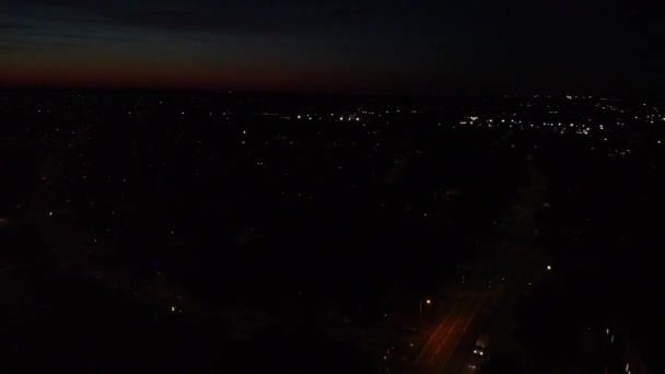 Hermosa Noche Aérea Sobre Ciudad Británica — Vídeos de Stock