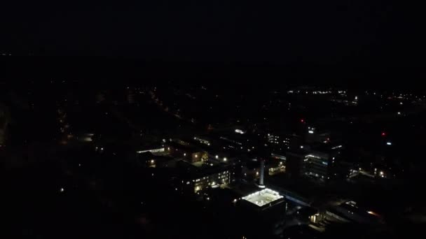 Ngiliz Şehri Üzerinde Güzel Hava Gecesi — Stok video