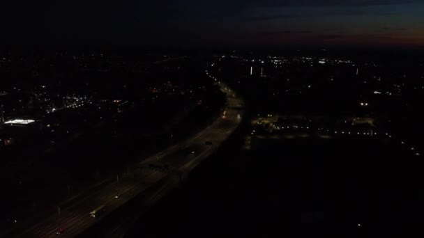Bella Notte Aerea Sulla Città Britannica — Video Stock