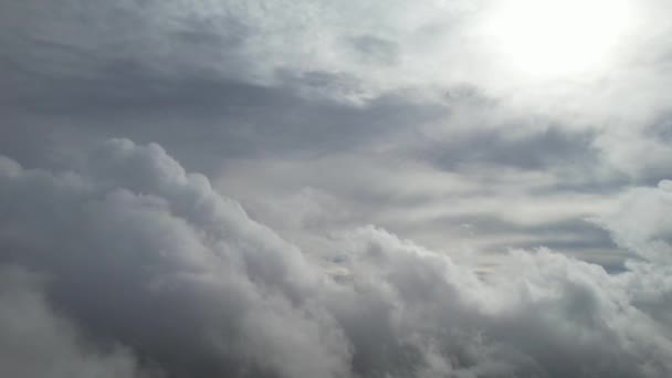 Mooie Hoge Hoek Beeld Van Dramatische Wolken Lucht — Stockvideo