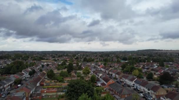 Облака Дождя Над Британским Городом Дневной Вид Беспилотная Камера — стоковое видео
