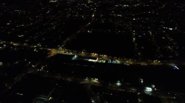 Aydınlanmış Şehrin Yüksek Açı Görüntüsü