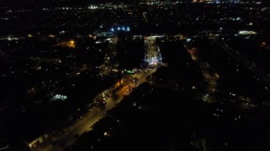 Aydınlanmış Şehrin Yüksek Açı Görüntüsü