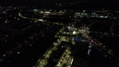 Aydınlanmış Şehrin Yüksek Açı Görüntüsü