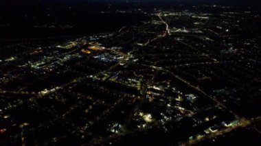 Aydınlanmış Şehrin Yüksek Açı Görüntüsü