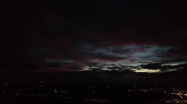 Aydınlanmış Şehrin Yüksek Açı Görüntüsü