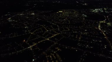 Aydınlanmış Şehrin Yüksek Açı Görüntüsü