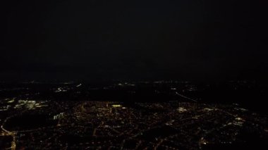 Aydınlanmış Şehrin Yüksek Açı Görüntüsü