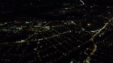 Aydınlanmış Şehrin Yüksek Açı Görüntüsü