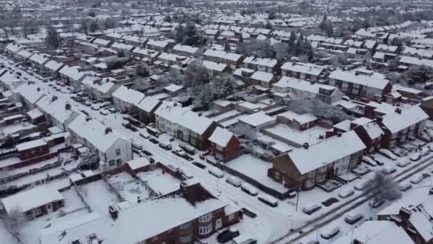 英格兰 2022年12月12日 雪崩后日落时英格兰卢顿市美丽的风景 镜头是用Drone的相机拍摄的 — 图库视频影像