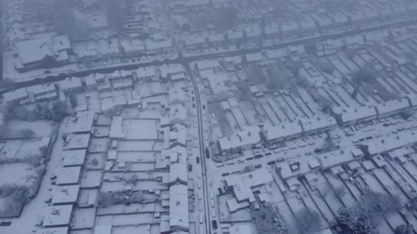 英格兰 2022年12月12日 雪崩后日落时英格兰卢顿市美丽的风景 镜头是用Drone的相机拍摄的 — 图库视频影像