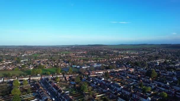 Letecký Pohled Obytné Budovy Domy North Luton City Velké Británii — Stock video