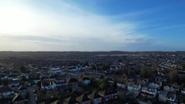Aerial View North Luton City Residential Buildings Houses Great Britain — Stockvideo