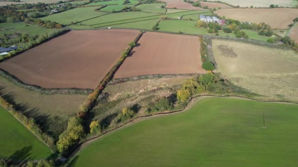 Bästa Flygfoto Över Mest Vackra Landskap Brittiska Countryside England — Stockvideo