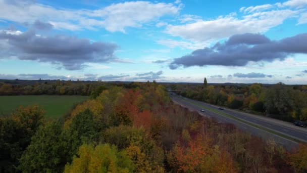 卢顿市戏剧化云天英国城市美丽的高角景观 — 图库视频影像