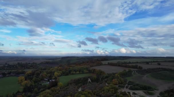 Piękny High Angle Widok British City Dramatyczny Dzień Chmury Luton — Wideo stockowe