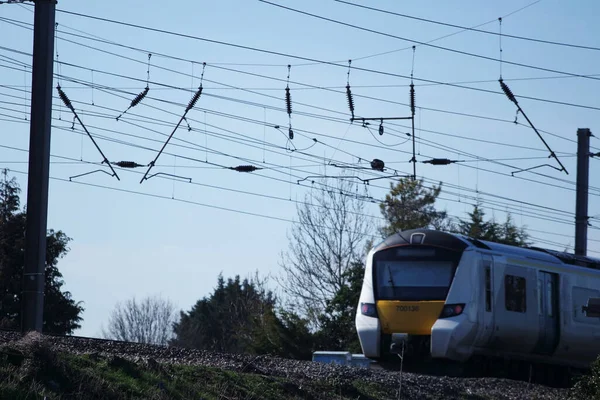 stock image train and tracks at Luton City, England, UK