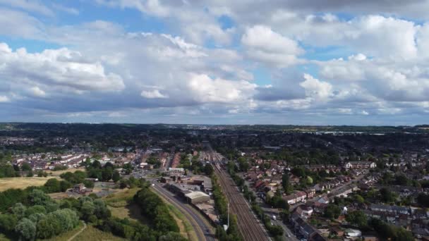 Aerial Footage Drone High Angle View London Luton City England — Stockvideo