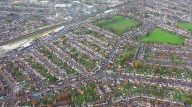 İngilizce, İHA Kamerası, Hava Görüntüleme Konutları Yüksek Açı Görünümü  