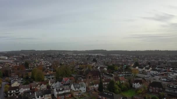 Υψηλή Γωνία Προβολής Των Κατοικιών Στα Αγγλικά Drone Camera Αεροφωτογραφία — Αρχείο Βίντεο