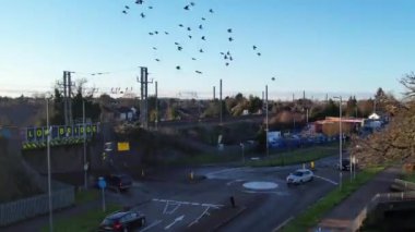 İngilizce, İHA Kamerası, Hava Görüntüleme Konutları Yüksek Açı Görünümü  