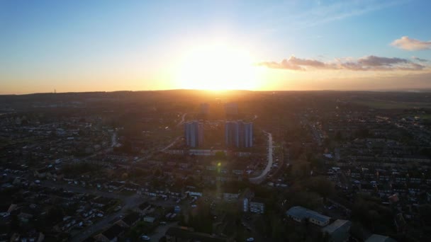 Vista Aérea Del Centro Ciudad Los Edificios Luton Town England — Vídeos de Stock