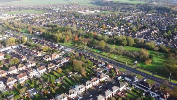 High Angle View Residential Homes English Drone Camera Aerial View — стокове відео