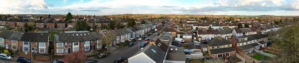 Letecký Pohled Město Během Západu Slunce Panoramatický — Stock fotografie