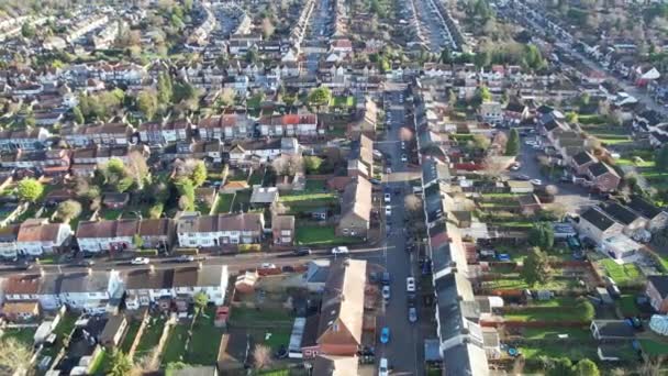High Angle View Residential Homes English Drone Camera Aerial View — Stok Video