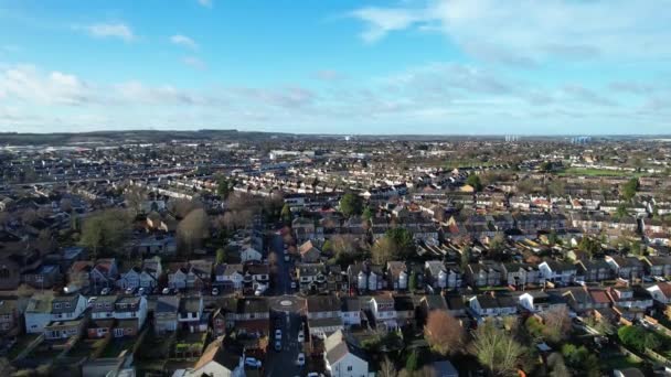 High Angle View Residential Homes English Drone Camera Aerial View — Stock Video
