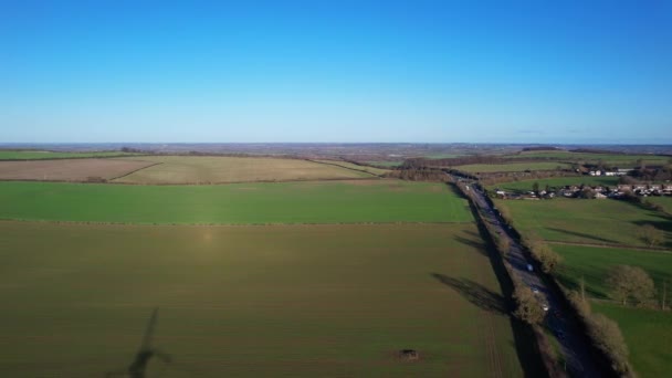 Vista Aérea Bela Paisagem Campo Britânico Inglaterra Reino Unido — Vídeo de Stock