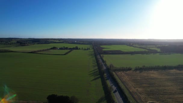 英国乡村美景的空中景观 英国乡村美景 — 图库视频影像