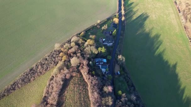 Luchtfoto Van Het Prachtige Landschap Van Het Britse Platteland Van — Stockvideo