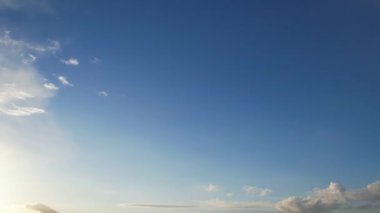 High Angle View of Blue Sky and Colours of Clouds over Great Britain During Sunset