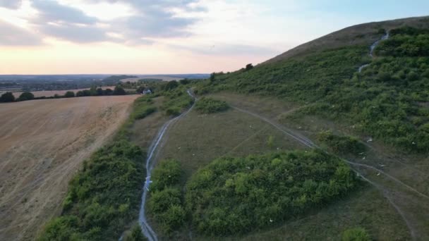Luftaufnahme Der Schönsten Landschaft Der Britischen Landschaft Von England — Stockvideo
