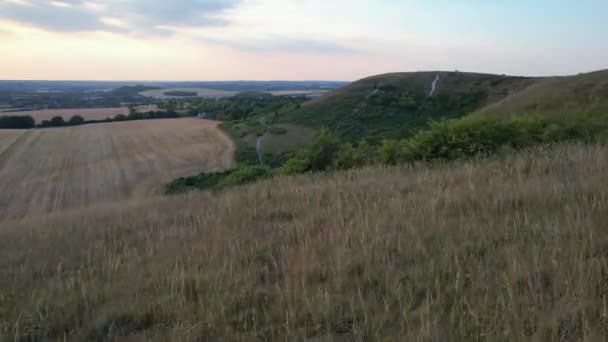 英国の田舎の最も美しい風景の空中ビュー — ストック動画