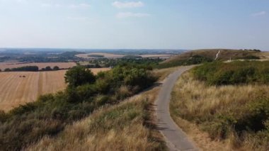 İngiltere 'nin İngiliz Kırsalının En Güzel Manzarasının Hava Manzarası