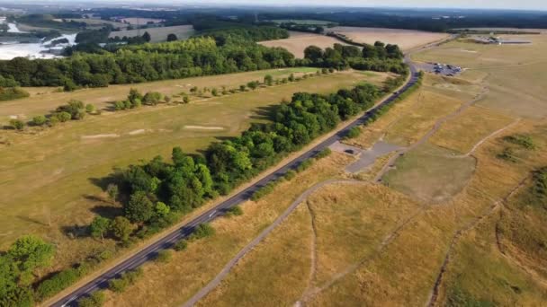 Luchtfoto Van Mooiste Landschap Van Het Britse Platteland Van Engeland — Stockvideo