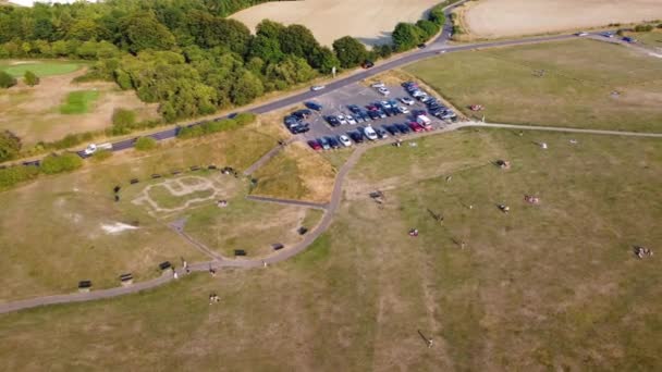Luftaufnahme Der Schönsten Landschaft Der Britischen Landschaft Von England — Stockvideo