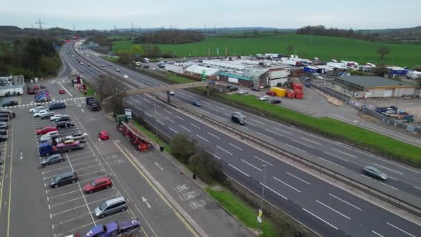 England 9Th April 2023 High Angle View British Motorways Highways — Stock Video