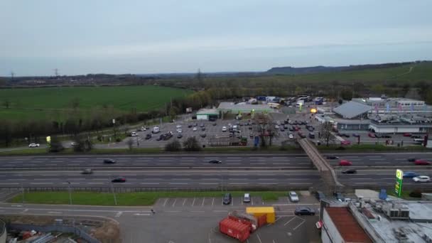 Великобритания Англия 9Th April 2023 High Angle View British Motorways — стоковое видео